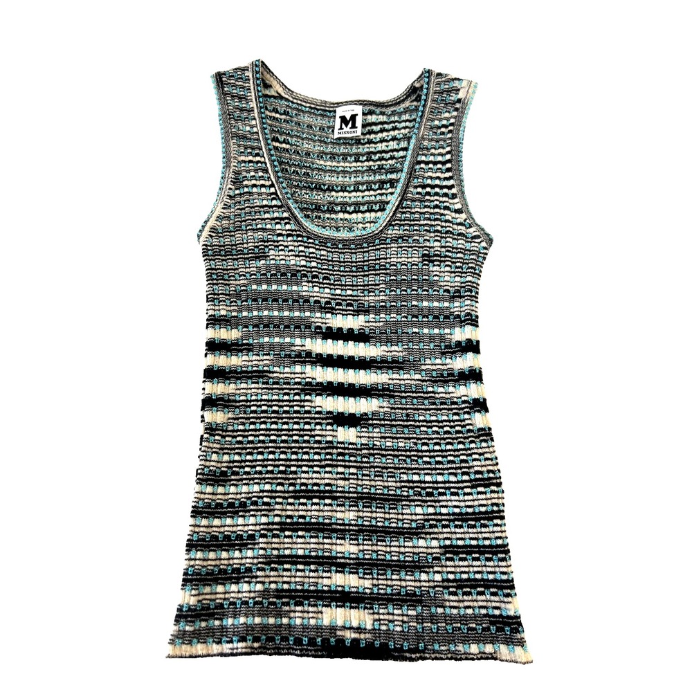 MISSONI tank top merino wool women 2 multicolor knit quiet luxury made in Italy